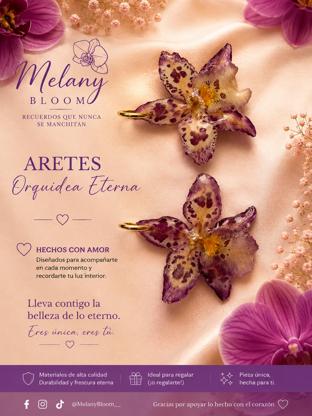 Aretes Orquídeas imperial