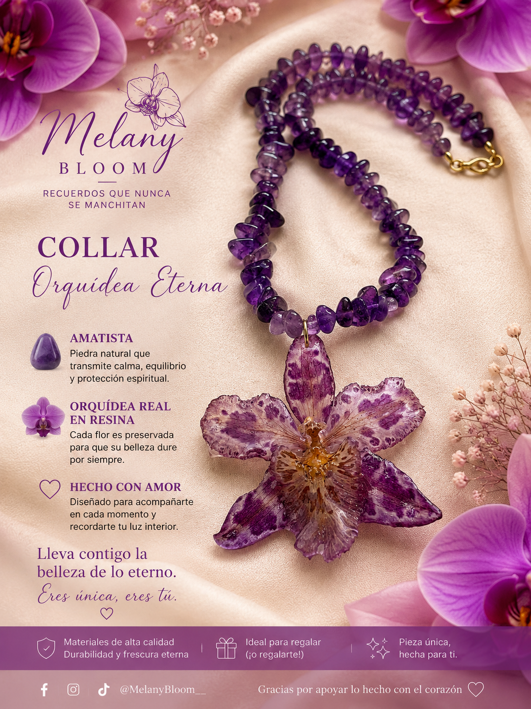Orquídea / piedra amatista