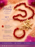 Set Estrella de Mar Natural y Coral Rojo