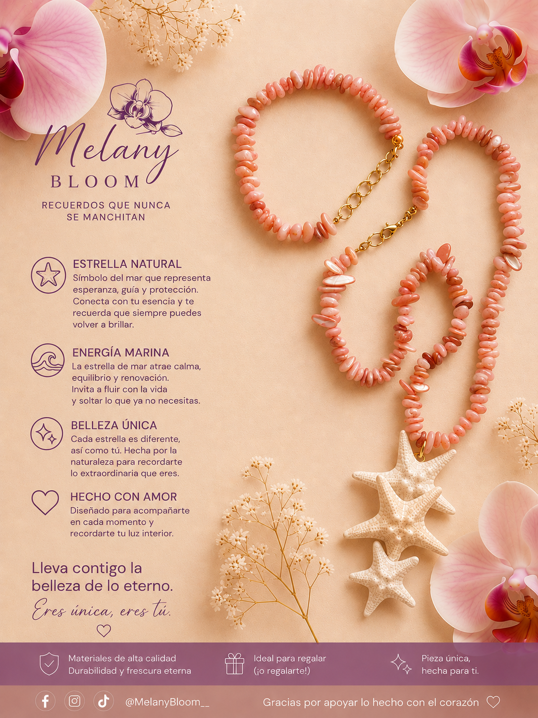 Set Estrella Natural Rosa