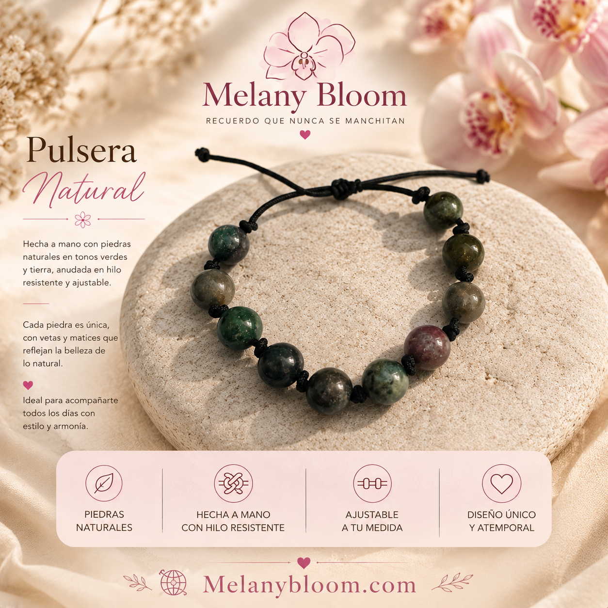Pulsera verde y tierra